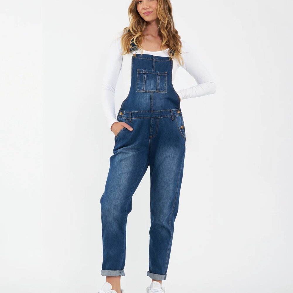 Ripe Maternity Blue Denim Overalls